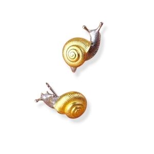 Boho Gold and Silver Snail Earrings